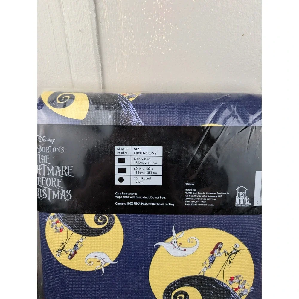 Disney Nightmare Before Christmas Tablecloth 60x84 Jack Skellington PEVA Plastic